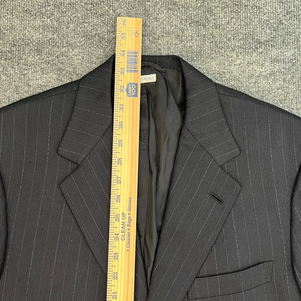 Brioni Nomentano Sport Coat Jacket 42R Navy Dark Blue Pin Striped Wool - Picture 12 of 16